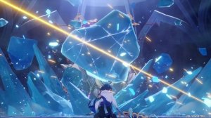 Genshin Impact. Скарамучча получает глаз бога Анемо. Теперь он Странник. Катсцена.