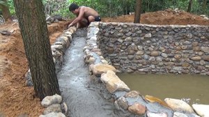 Примитивные технологии Построить Каменный Бассейн - часть2!