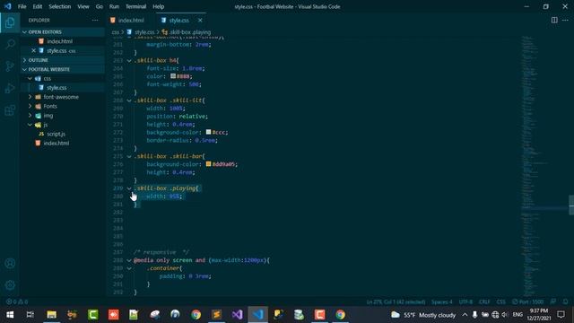 Responsive Football Website Design Using HTML / CSS / JavaScript From Scratch Part - 2