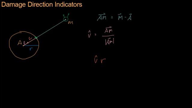 Math for Game Developers - Damage Indicators (Nearest Point on a Circle) (720p)