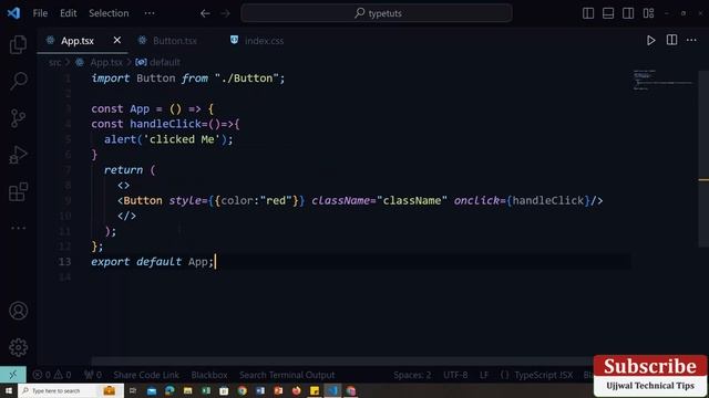 React JS Tutorial - Basic to Advance  ? Reusable button component using React JS and Typescript