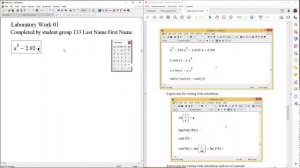 Lab 01 Mathcad 14: Preparing the interface for work, basic operations.