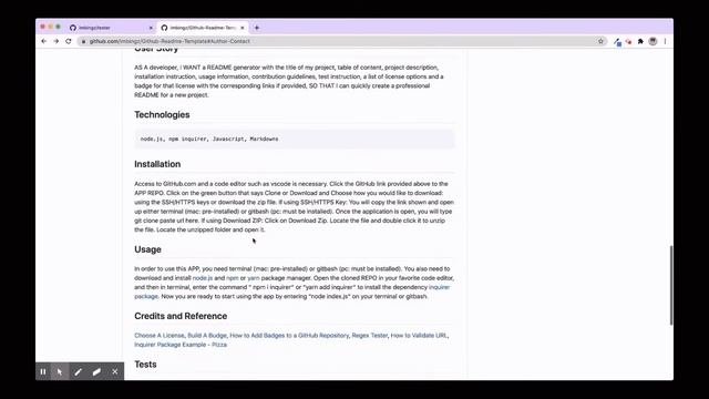 Professional Github README Generator