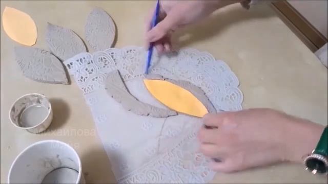 поделка из глины Карандашница цветок смотреть онлайн