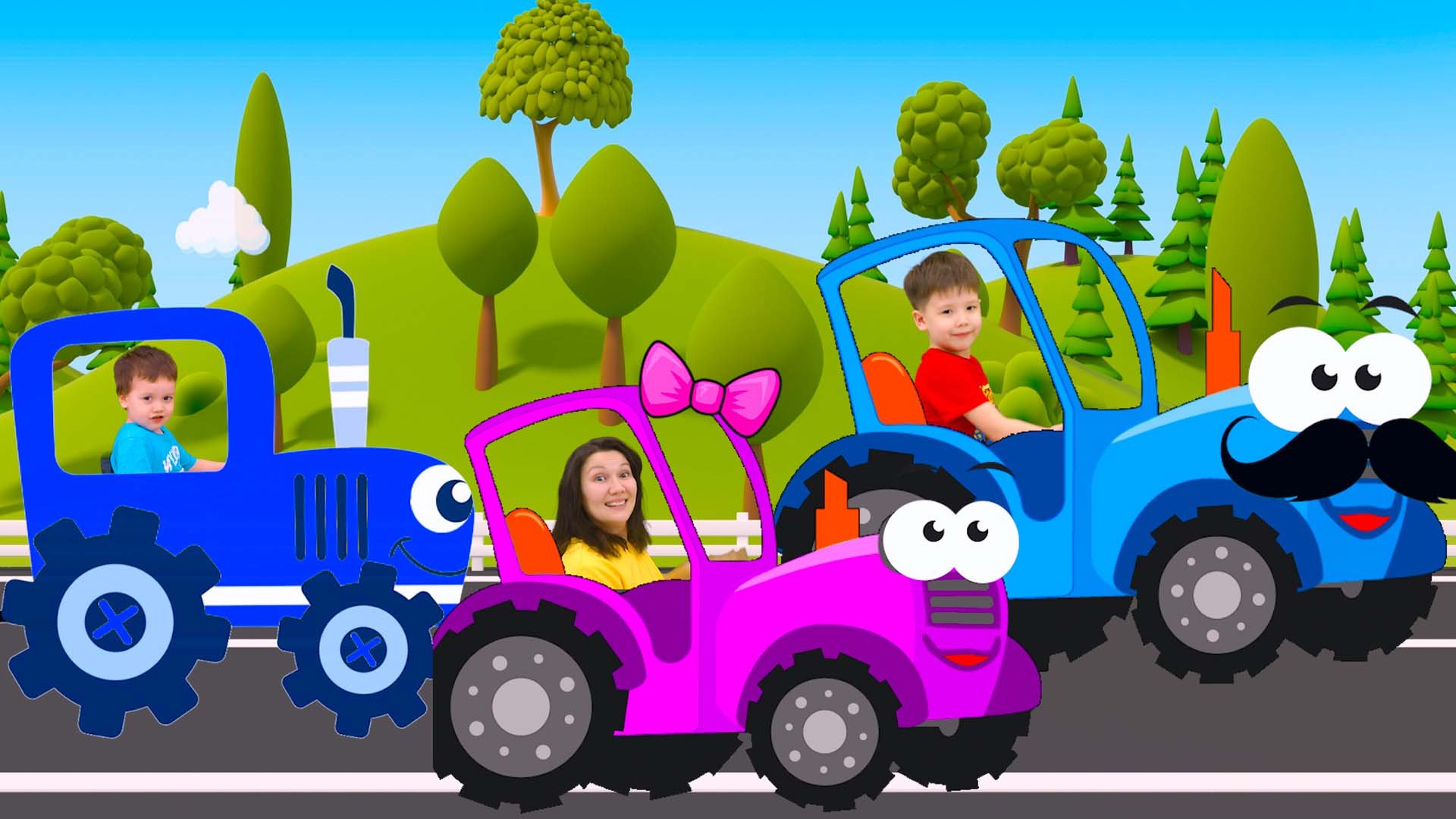 Синий трактор едет без остановок. Синий трактор ТРАКТОРЕНОК. Синий трактор для малышей ТРАКТОРЕНОК.