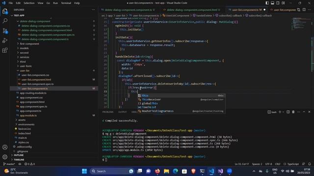 ASP Dot Net Core Class(Angular Delete Component) (Nepali) |  (Class 47)