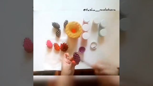 Букет из разноцветных шишек смотреть онлайн