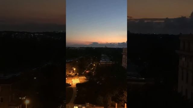 sunset over the National Cathedral in Washington