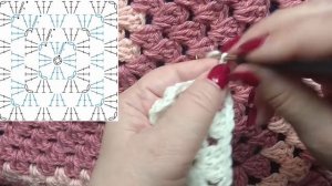 Плед крючком из больших квадратов