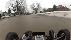 traxxas bandit Xl-5 ripping up the street