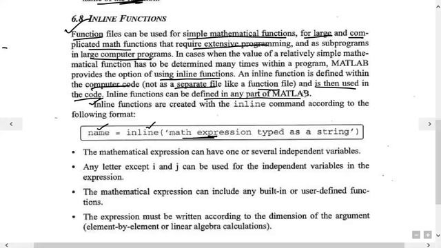 17 MATLAB-User defined functions and Inline functions