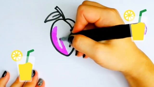 Как нарисовать Сливу. How to draw a Plum. Draw a plum coloring book for children. смотреть онлайн