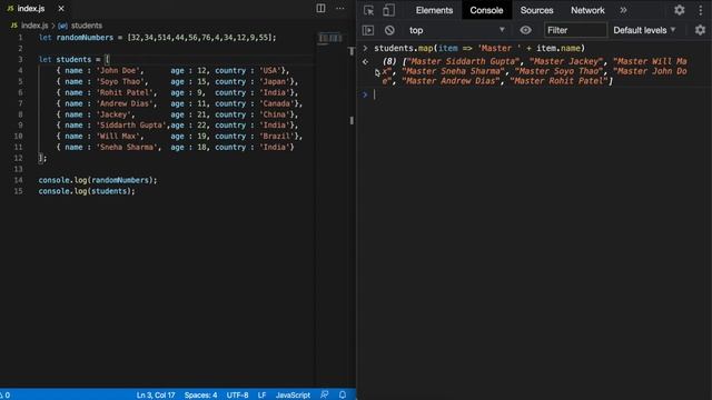 Javascript map function