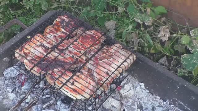 стейк по деревенски. мЯсо на углях