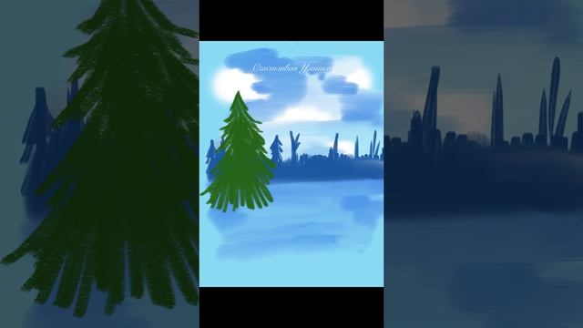 ПРОСТОЙ РИСУНОК ЗИМА НА ПЛАНШЕТЕ // РИСОВАНИЕ ДЛЯ ДЕТЕЙ