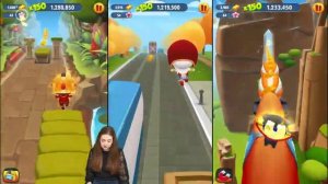 Talking tom gold run Talking tom running for gold Fireman Tom vs Cop Tom