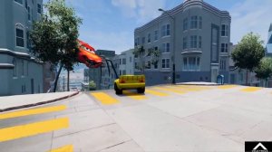Epic Escape | Car VS Lightning McQueen Head Eater BeamNG.Drive