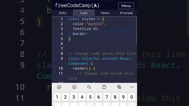 Adding inline styles| freecodecamp basic React | React tutorial for beginners