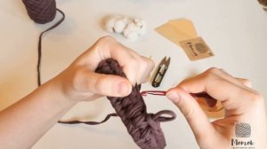 МК Квадратная корзина из трикотажной пряжи с Деревянным дном. Узор галочка + скрытый шов.