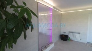 Пузырьковая панель, аква панель в зоне бассейна. Bubble wall
