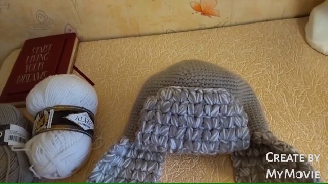 Хит сезона двойная шапка - ушанка крючком.