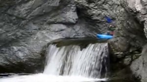 Kayaking bottom drop on Andrews stream