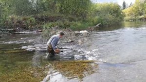 Поход с рыбалкой на хариуса, таежная речка 2022