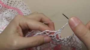 Ажурная кайма для скатерти, вязаная крючком.