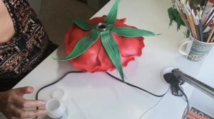 Маленький светильник красная роза из изолона мастер классМаленький светильник красная роза из изолон