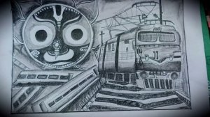 #sketch of train accident with lord Jagannath#simple drawing#the art creative class