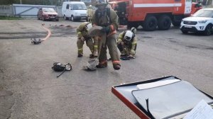 Тушение условного пожара, спасение пострадавшего в 119-ПСЧ. Решение пожарно-тактической задачи.