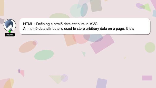HTML : Defining a html5 data attribute in MVC