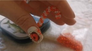 Новогодняя трость из бисера в технике крестик