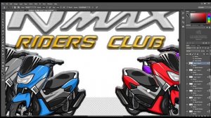 Adobe Photoshop: Rizal Nmax Riders Club cover photo creation.