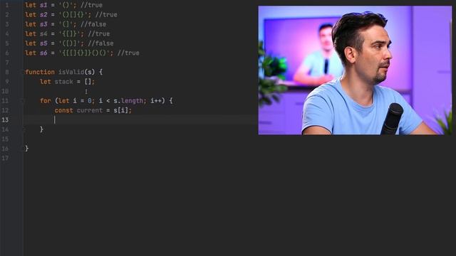 Решаем задачу с JS собеседования — Правильная последовательность скобок | LeetCode задачи