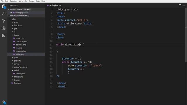 21 How to create While Loop in PHP  - PHP & MySQL Tutorial in Urdu (Basic to Advance)