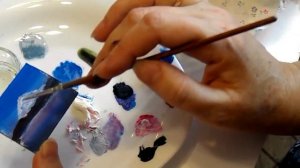 Миниатюра маслом "Рассвет" Нина Полунина. Small Oil Painting "Dawn" Nina Polunina