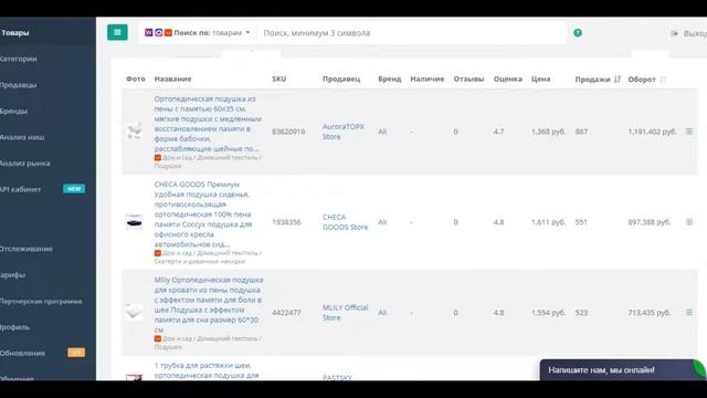 Продажи ортопедической подушки с эффектом памяти на Aliexpress. Анализ маркетплейса
