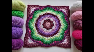 КВАДРАТНАЯ СИДУШКА-МАНДАЛА с КРАСИВЫМ УЗОРОМ! ЧАСТЬ 1