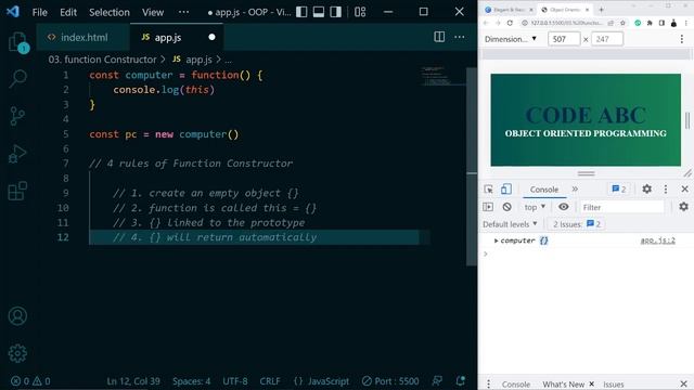 Object Oriented Programming Bangla #3 How to Create Object using Function Constructor in Javascript