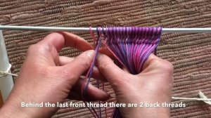 Sprang basic Z twist - overplait row (follow up row of the plait row)