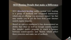 SEO Hosting Details that make a Difference