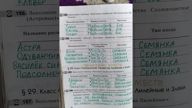 6 класс. ГДЗ. Биология. Рабочая тетрадь. Пасечник.Параграф28. С комментариями