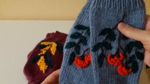 Моя ранняя вышивка на варежках .