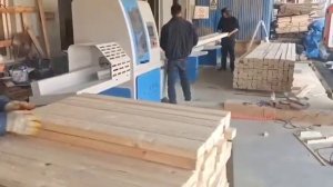 Автоматический торцовочный станок с толкателем MS 630. Торцовка пачек заготовок