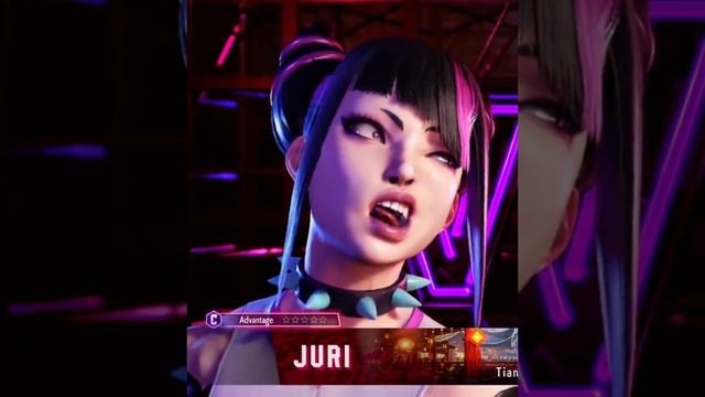 SF6 - Juri Pulling Faces during the Face Animation Screen!!