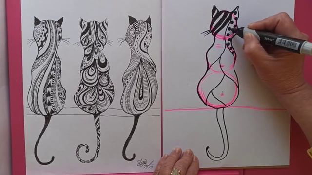 как нарисовать ? КОТА. how to draw a cat. смотреть онлайн