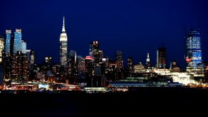 great panoramic night view_Footage_125_NY Skyscrapers_Нью Йорк панорамный ночной вид