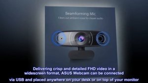 ASUS Webcam C3 1080p HD USB Camera - Beamforming Microphone, Tilt-Adjustable, 360 Degree Rotation