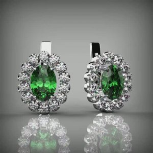 Серьги с изумрудом